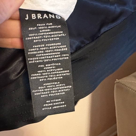 J Brand Black Faux Fur Bomber Jacket - Picture 12 of 16